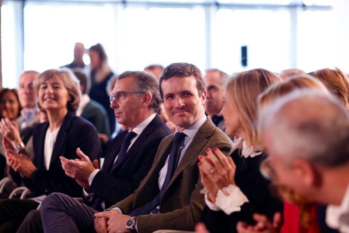 16 DE FEBRERO. ZARAGOZA. Acto de clausura de la ConvenciÃ³n de EconomÃ­a y Empleo del PP en Zaragoza (AragÃ³n), con la presencia de Pablo Casado, presidente del partido. FOTO DE FABIÃ¿N SIMÃN. EUROPA PRESS