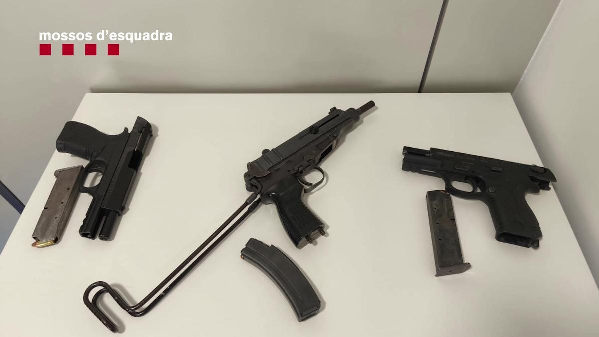 Armas intervenidas por Mossos en una operación policial contra el narcotráfico