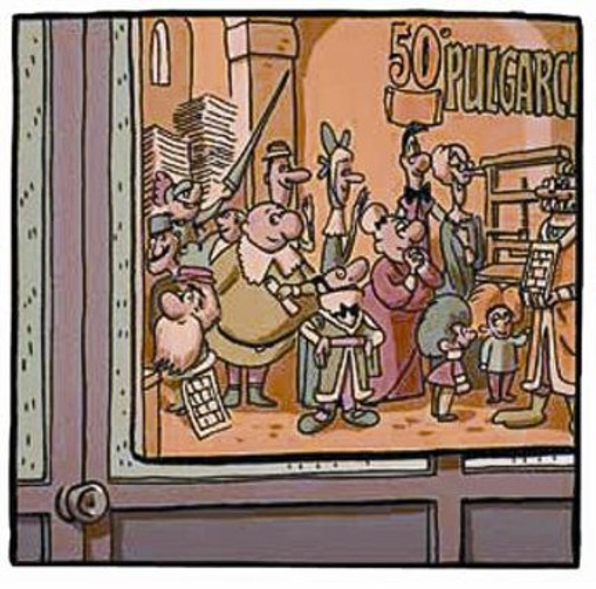 NOSTÀLGIA BRUGUERIANA.Amb Paco Roca a ’El invierno del dibujante’ (imatge) i Carlos Giménez a la sèrie’Los profesionales’. NOSTÀLGIA BRUGUERIANA.Amb Paco Roca a ’El invierno del dibujante’ (imatge) i Carlos Giménez a la sèrie’Los profesionales’.