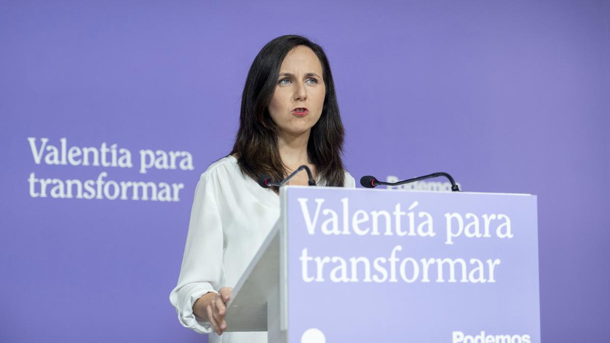 La líder de Podemos y ministra de Derechos Sociales, Ione Belarra.