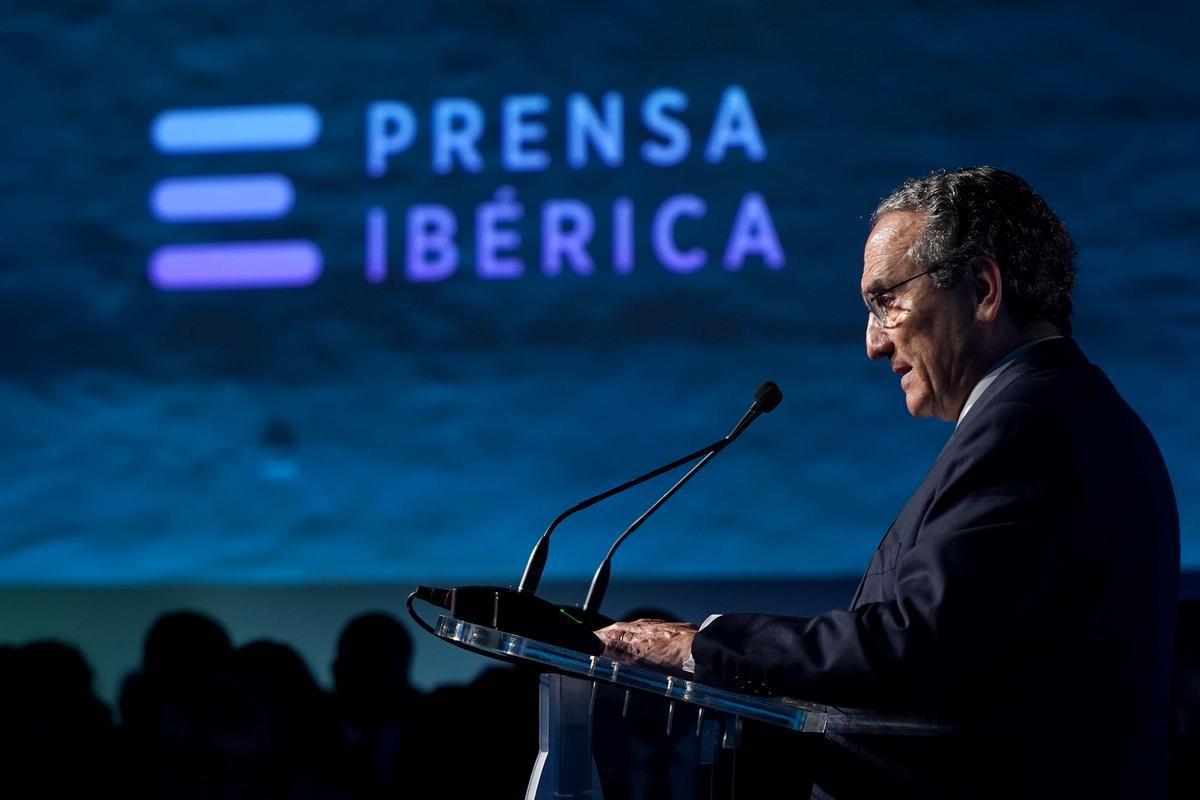 Javier Moll, presidente de Prensa Ibérica, durante su discurso.