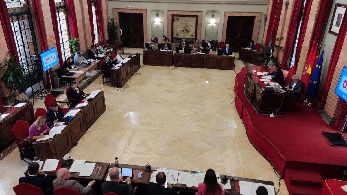 Pleno del Ayuntamiento de Murcia, en su sesión de octubre de 2022.