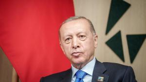 Recep Tayyip Erdogan en la cumbre de la OTAn de Vilnius en julio.