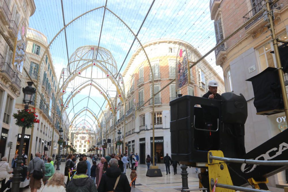 Luces de Navidad en el Centro de Málaga.