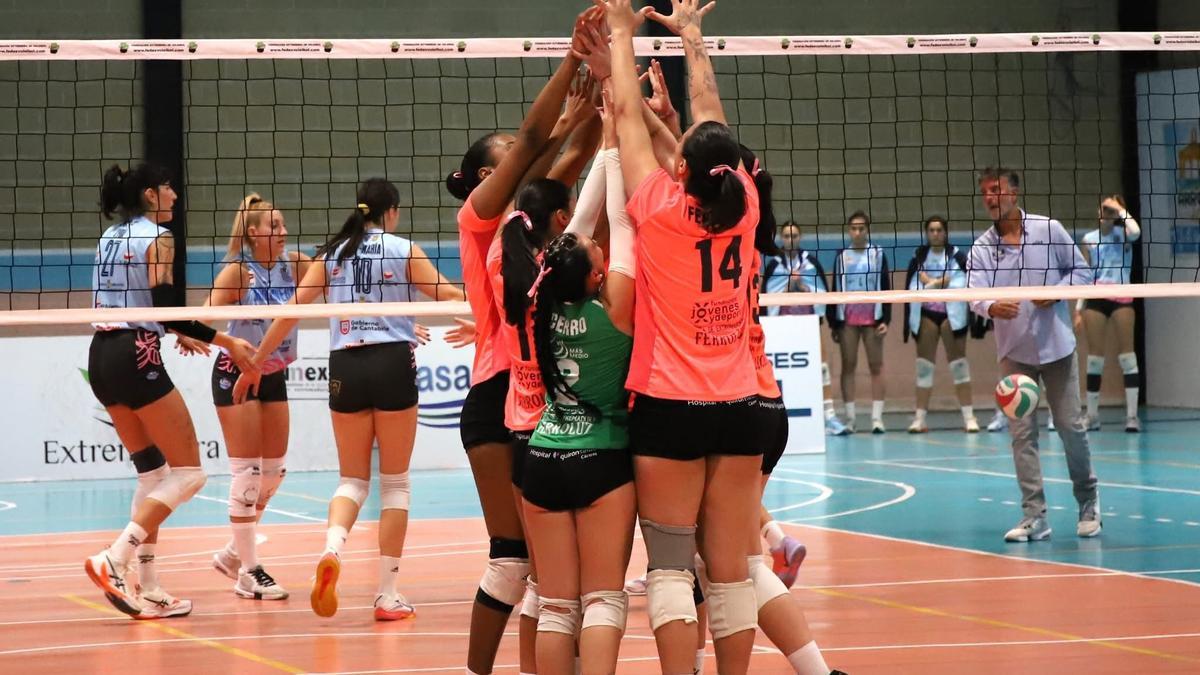 La plantilla festeja la celebración de un punto.