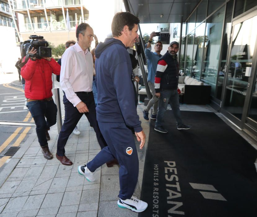 Longoria y Alemany, en el hotel del Valencia CF