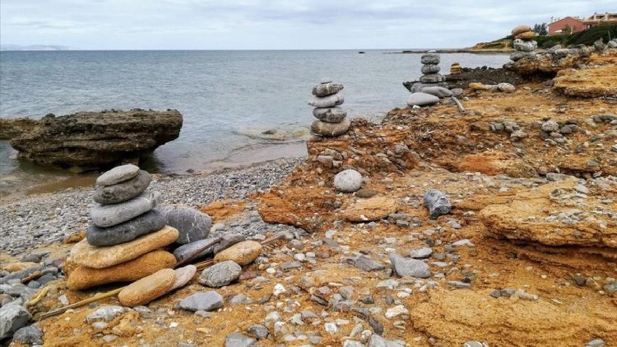 La huella del absueso en una playa menorquina.