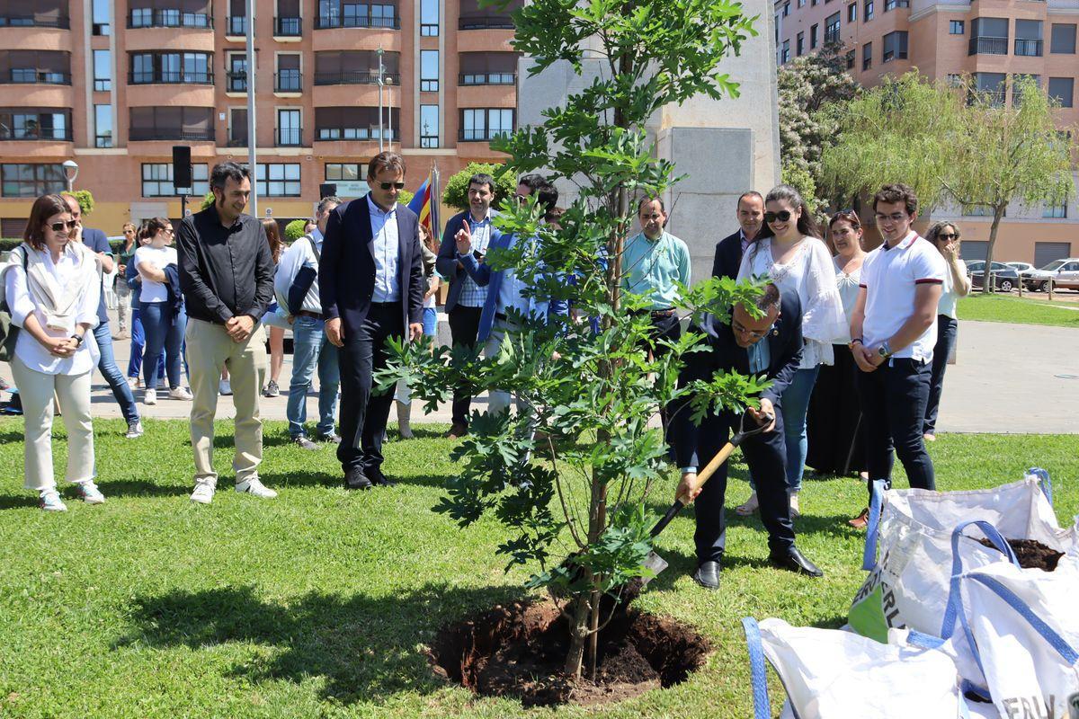 El Día de Europa en Vila-real culminó con la plantación de un árbol como símbolo de la fortaleza europea.