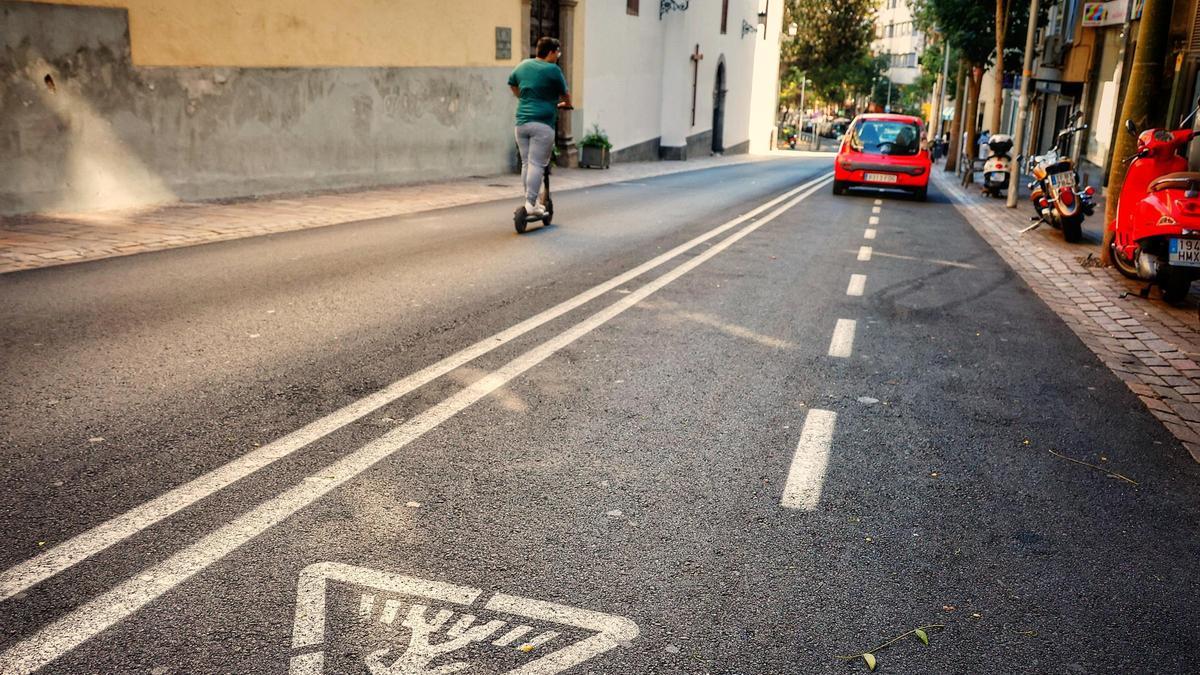 Carril bici en Santa Cruz de Tenerife.