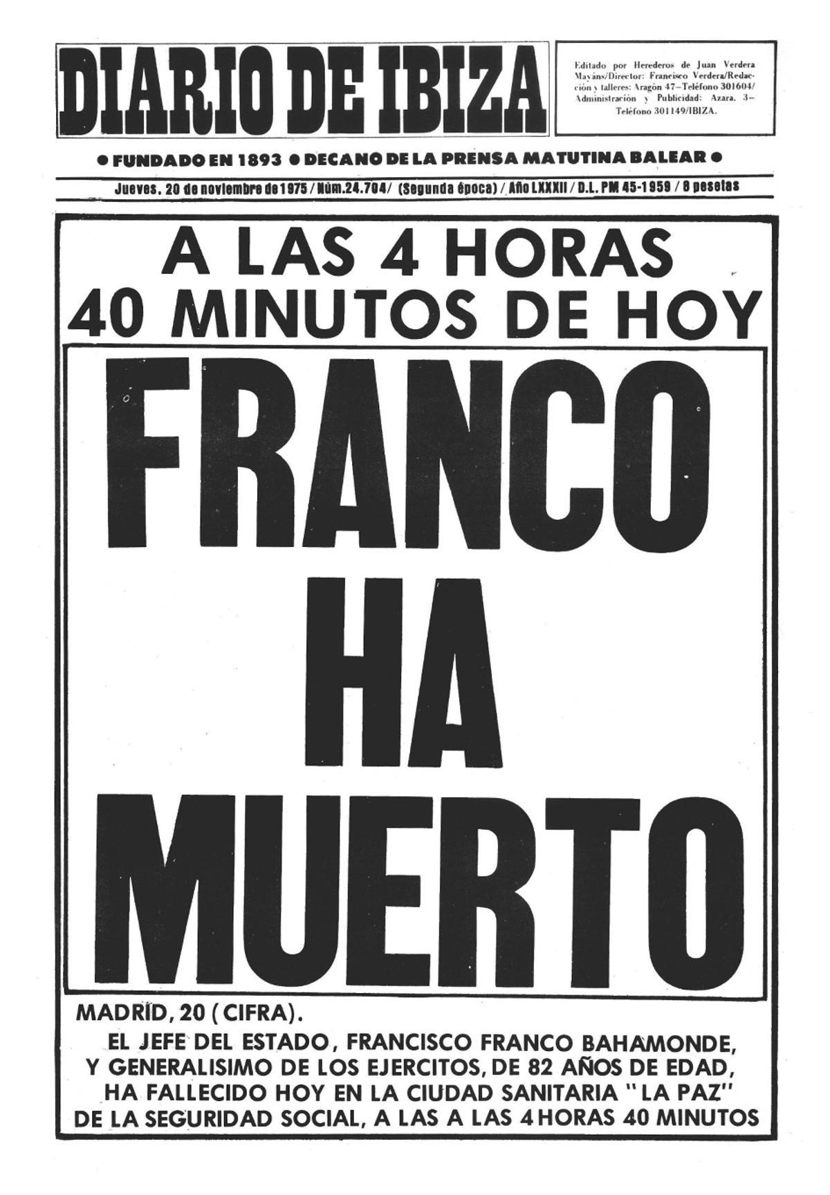20 de noviembre de 1975. La muerte del dictador abre  una nueva era. La muerte del general Francisco Franco fue el principio del fin de la dictatura que surgió de la Guerra Civil española.