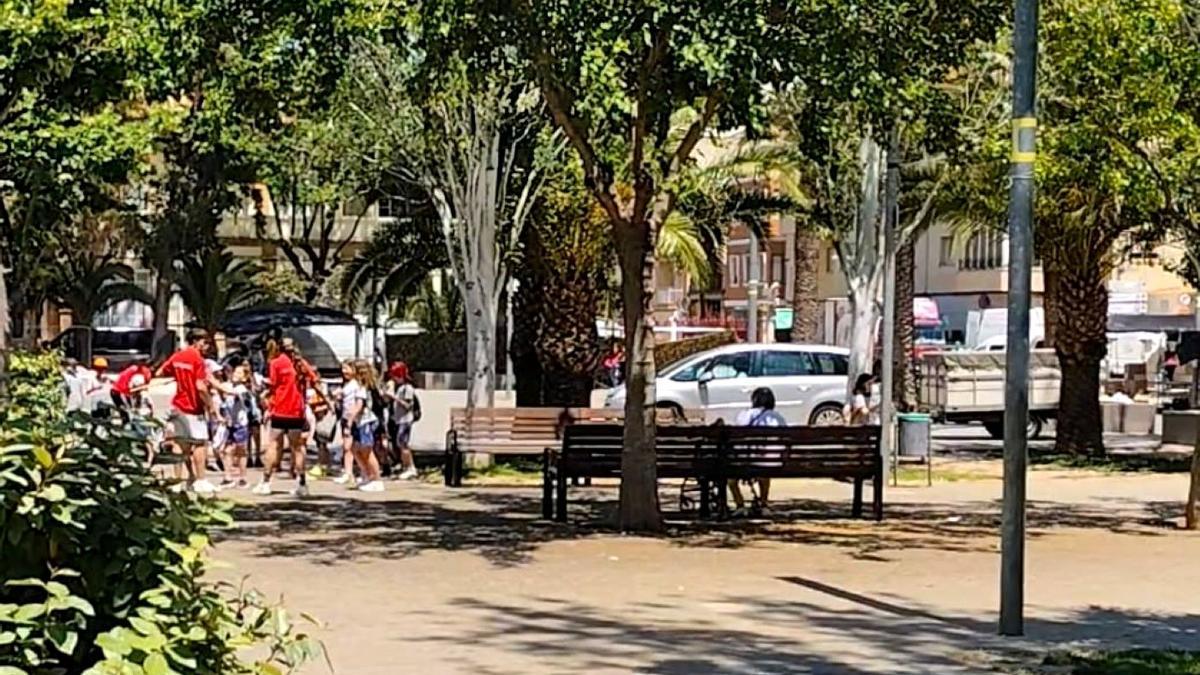 Vehículo en circulación por plena plaza Cronista Chabet.