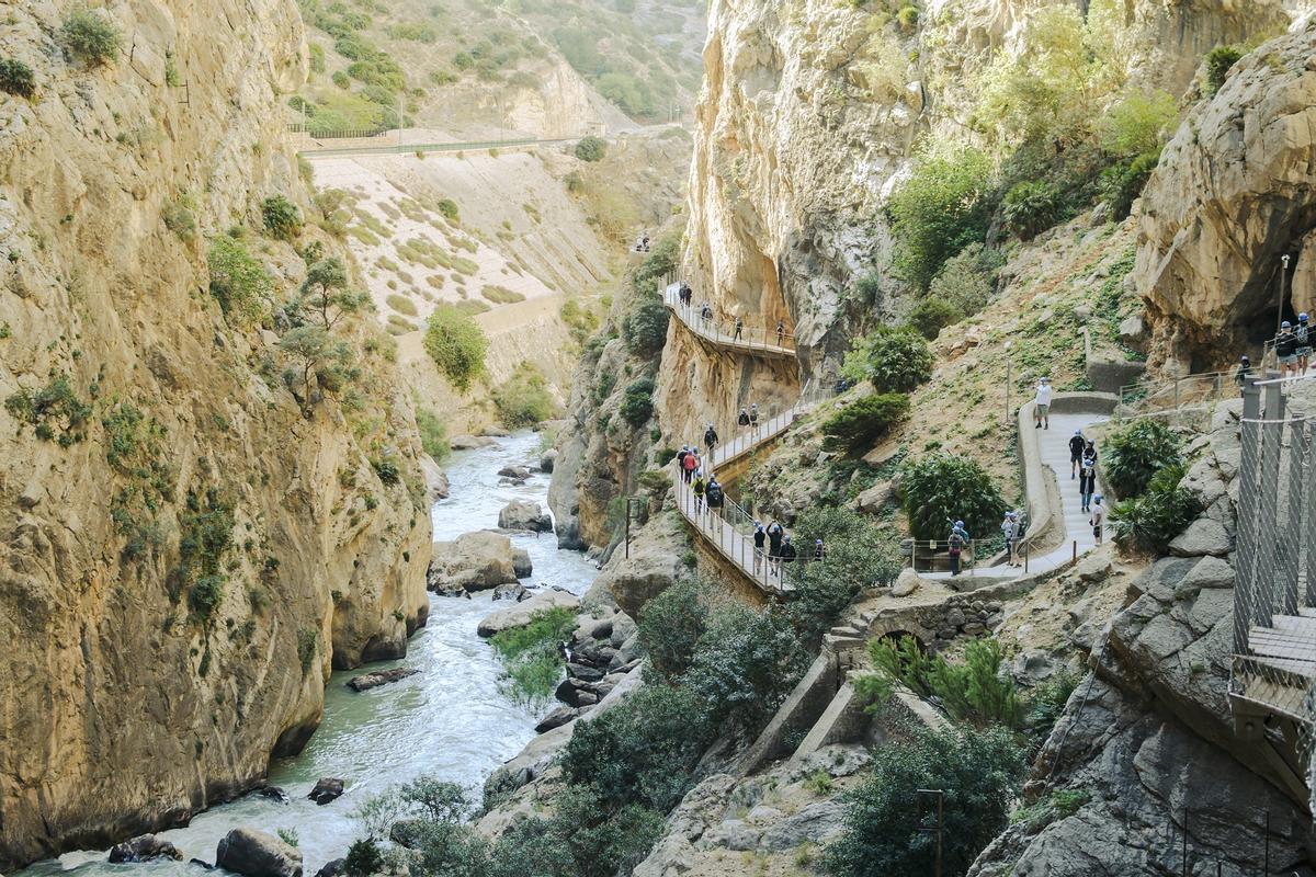 Imagen panorámica del Caminito del Rey, en Málaga.