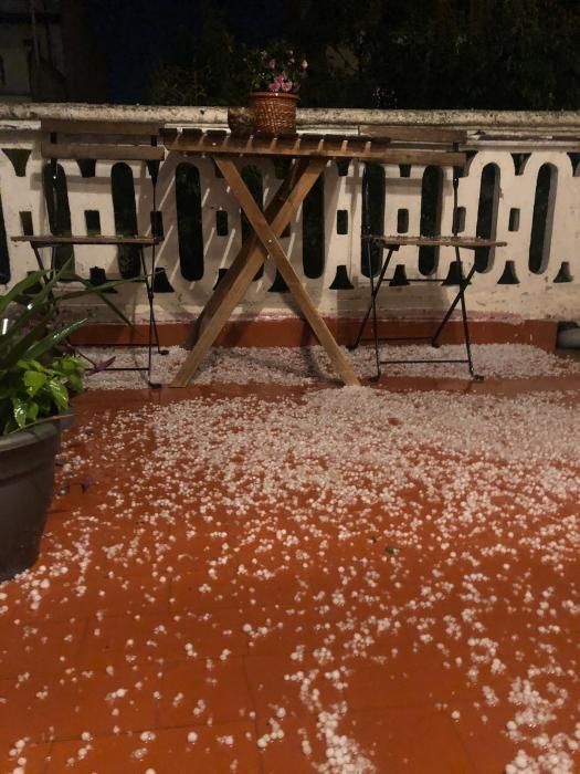 Fuerte granizada en Palma con tormenta eléctrica