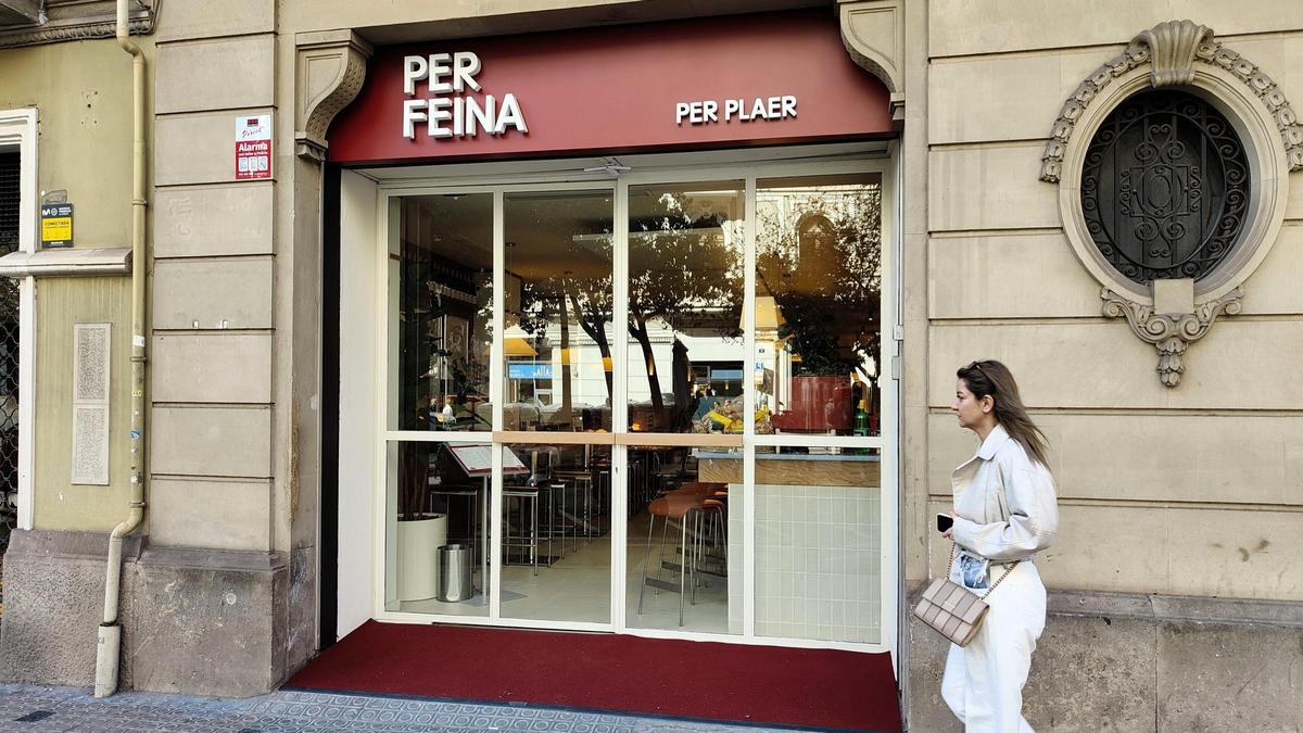 La entrada del restaurante Per Feina Per Plaer.