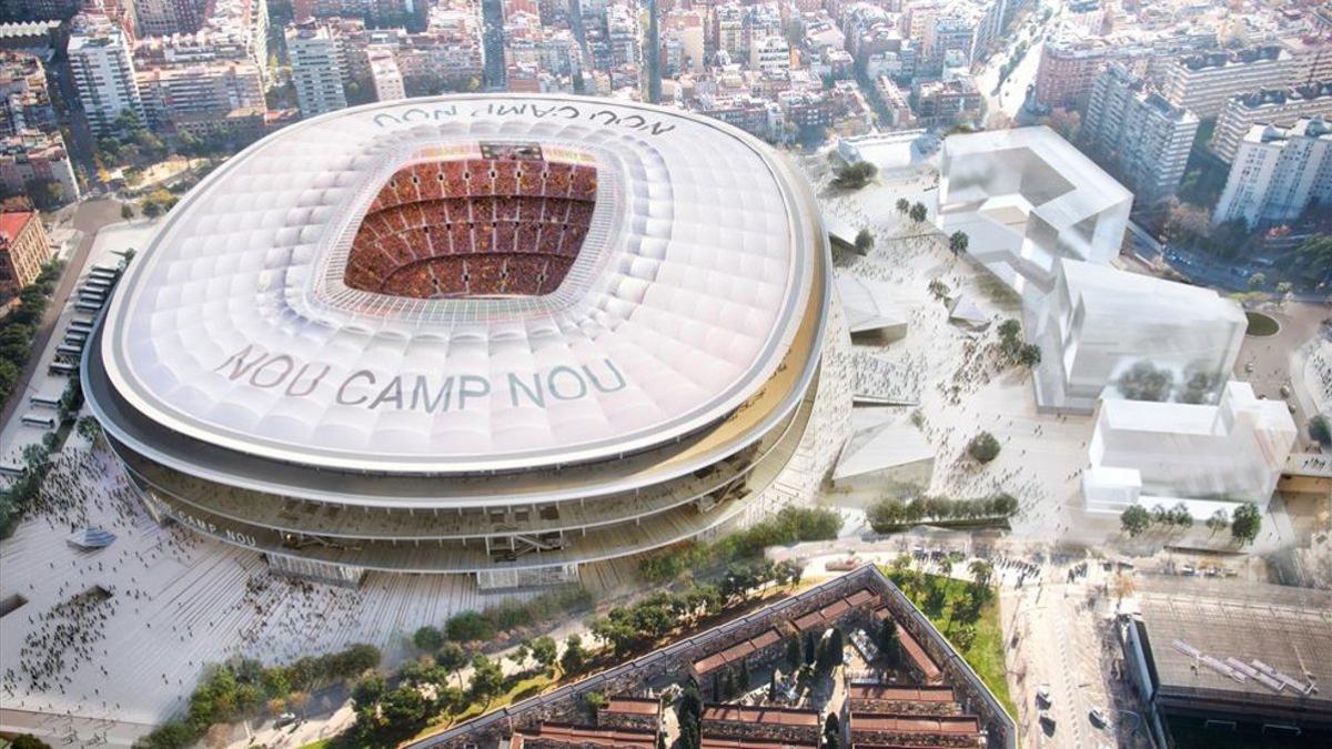 Una maqueta del futuro estadio del Barcelona