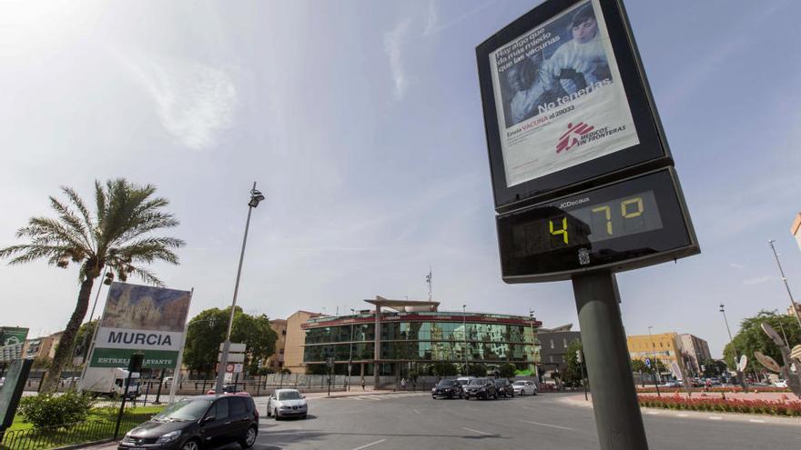 Un termómetro, en el centro de Murcia.