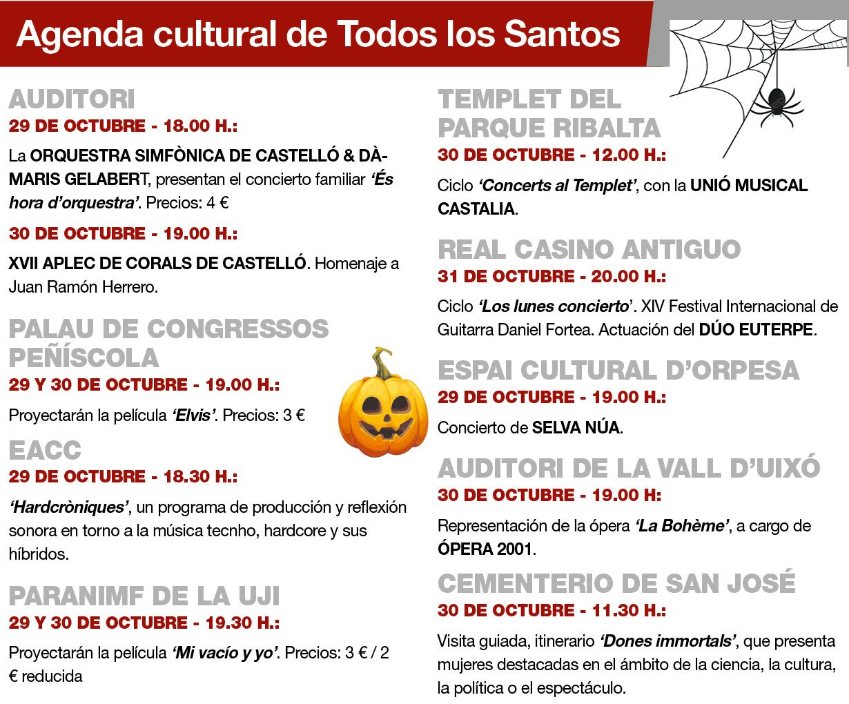 Agenda Cultural Todos los Santos