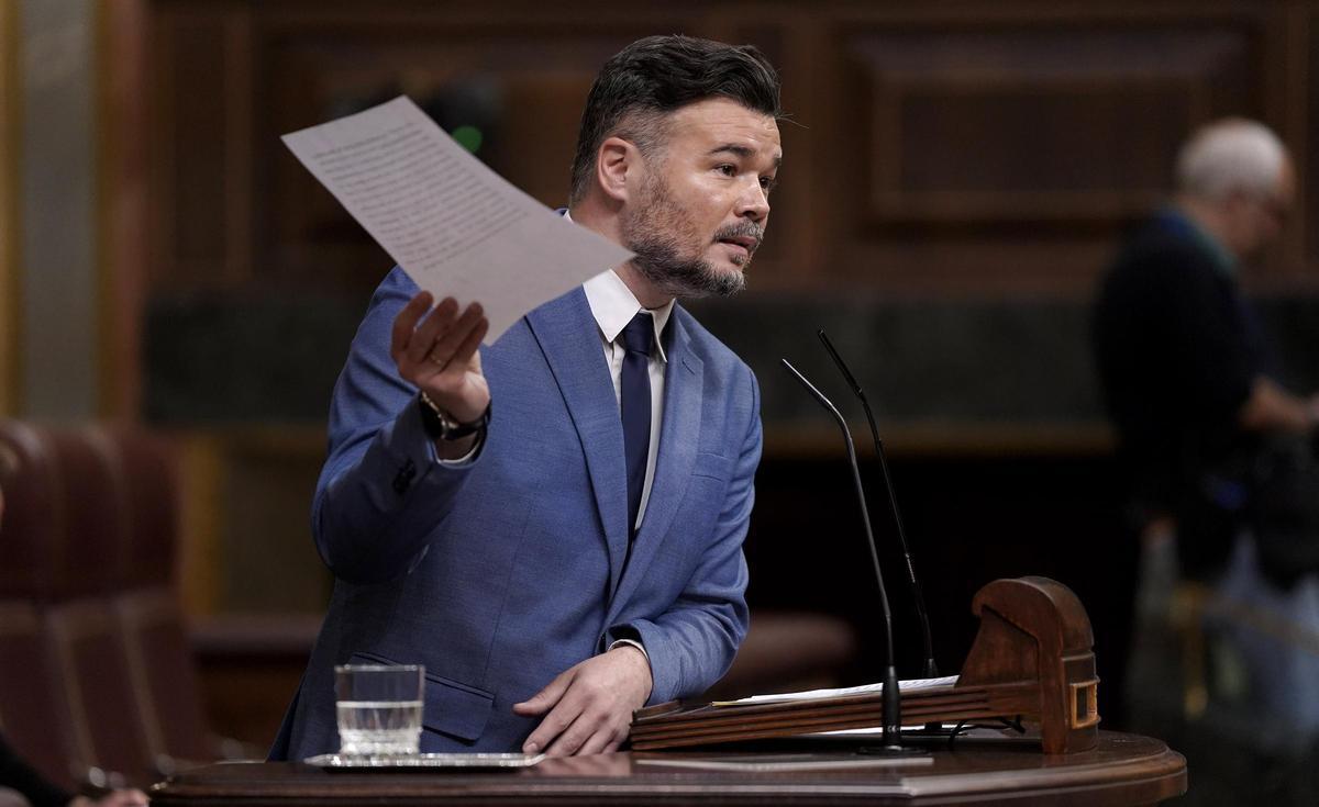 Gabriel Rufián, ERC. Comparecencia de Pedro Sánchez en el Congreso de los Diputados.