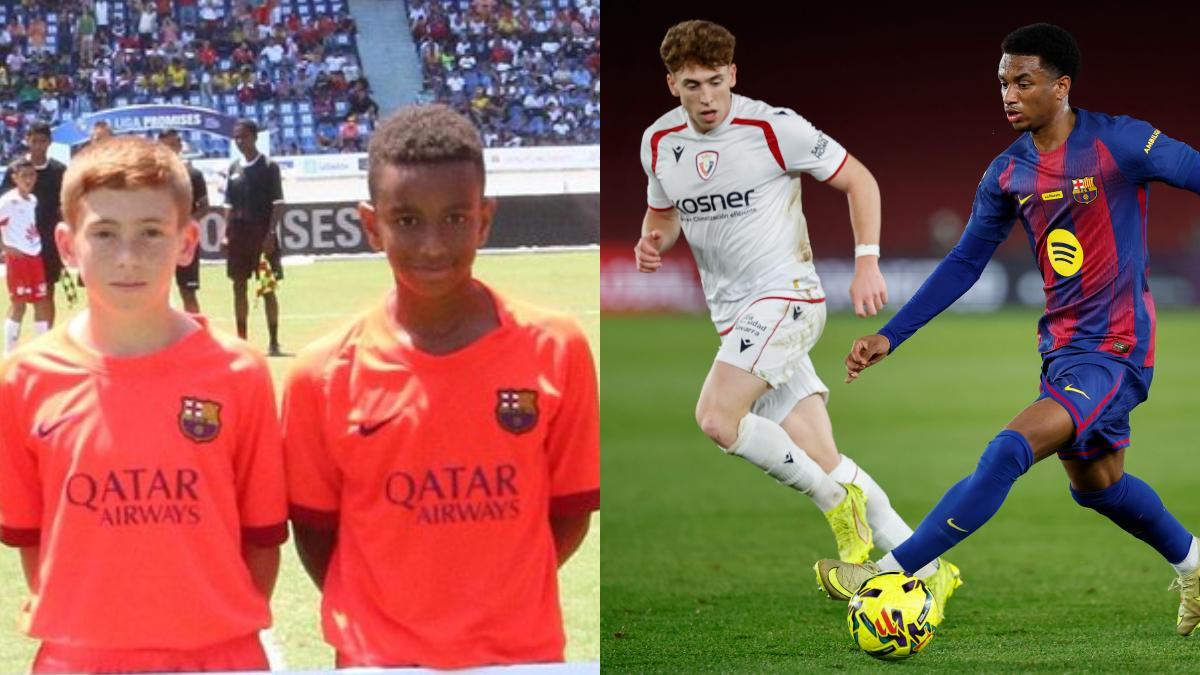 Víctor Muñoz y Alejandro Balde coincidieron en el Barça