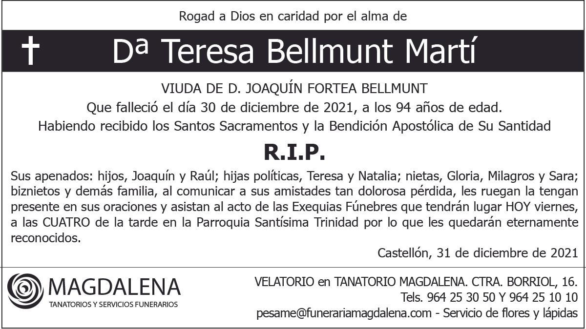 Dª Teresa Bellmunt Martí