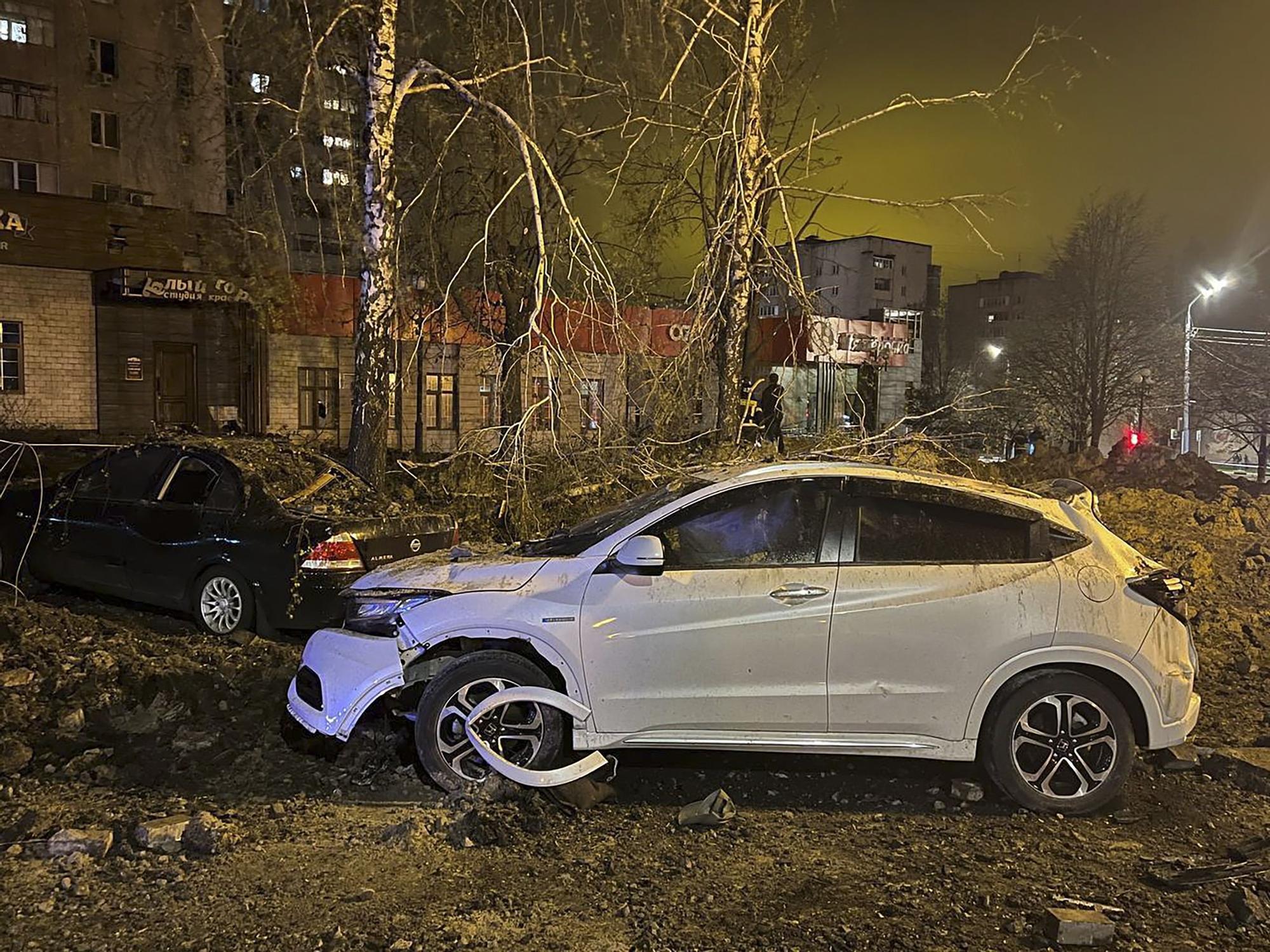 Una zona afectada por explosiones en Bélgorod.
