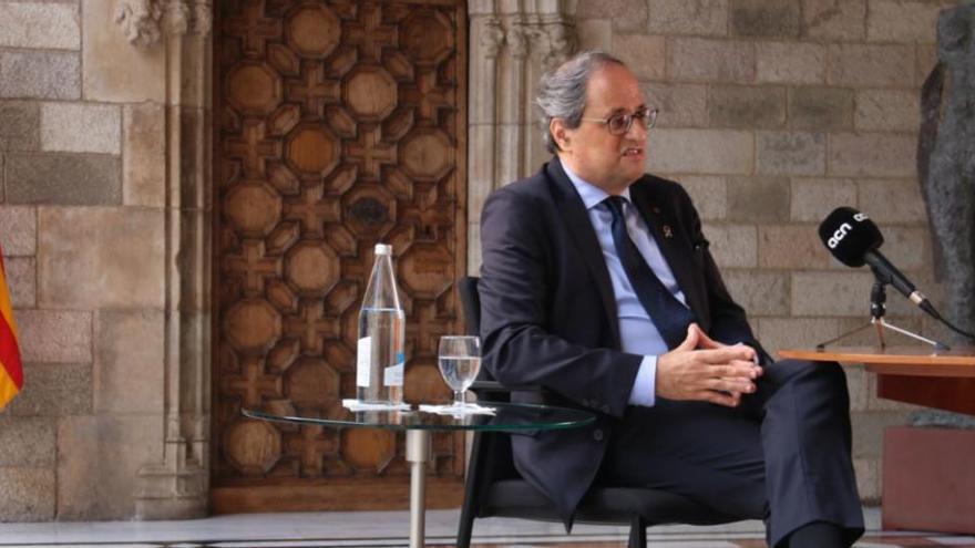 El president Quim Torra durant l&#039;entrevista |