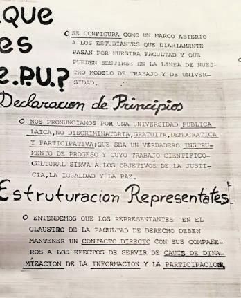Una de las páginas del programa electoral con el que Ignacio Villaverde se presentó al claustro de la Universidad de Oviedo como representante estudiantil en 1984.