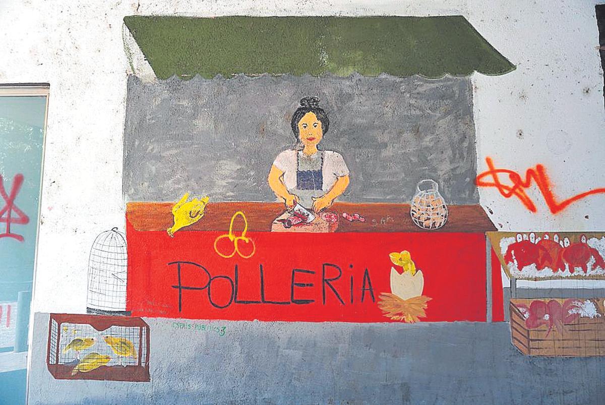 La intervenció de l’artista  Jordi Jiménez (La Perra Laika) en una de les parets assenyalades per La Noia del Monyo.