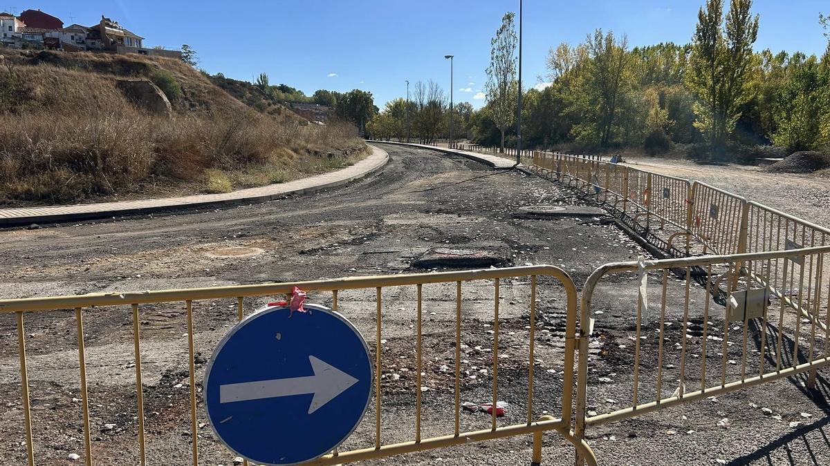 Carretera del Caracol durante las obras que se están realizando.