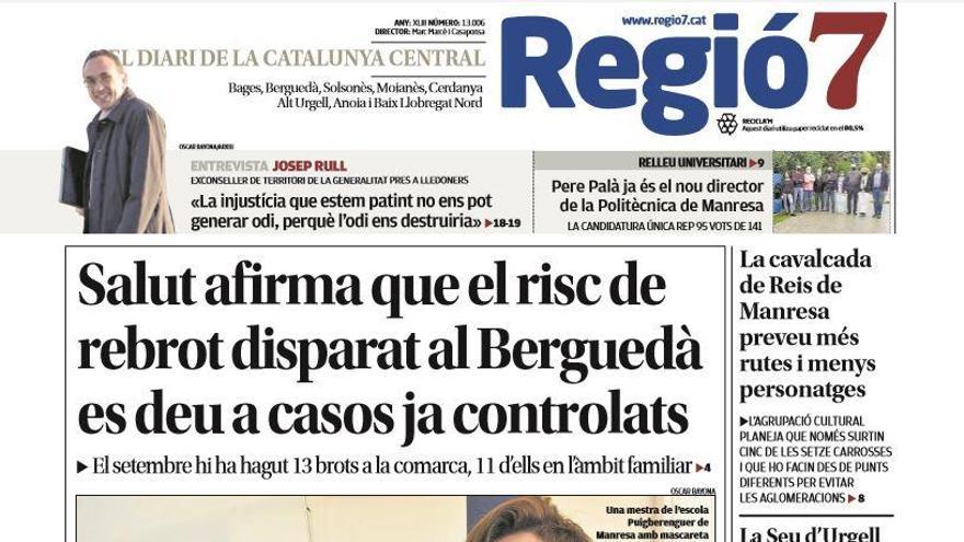 La portada de Regió7 d&#039;aquest dimarts, 6 d&#039;octubre