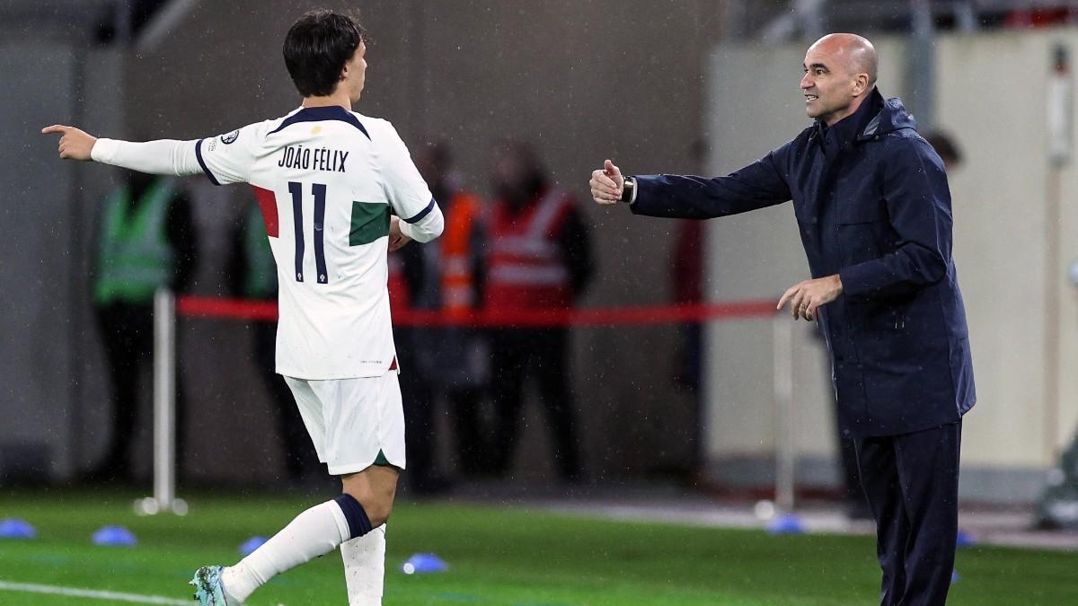 Joao Félix y Roberto Martínez con la selección de Portugal