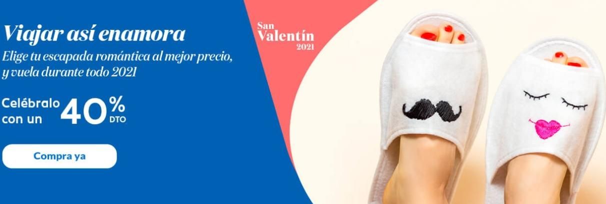 Promoción de billetes baratos de Air Europa para celebrar San Valentín 2021. 