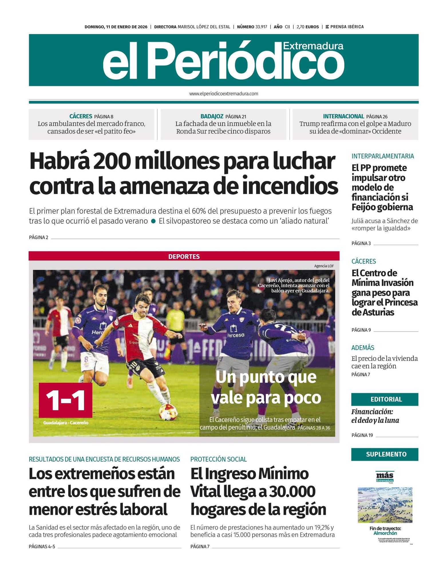 Consulta la portada correspondiente al día 11 de enero de 2026