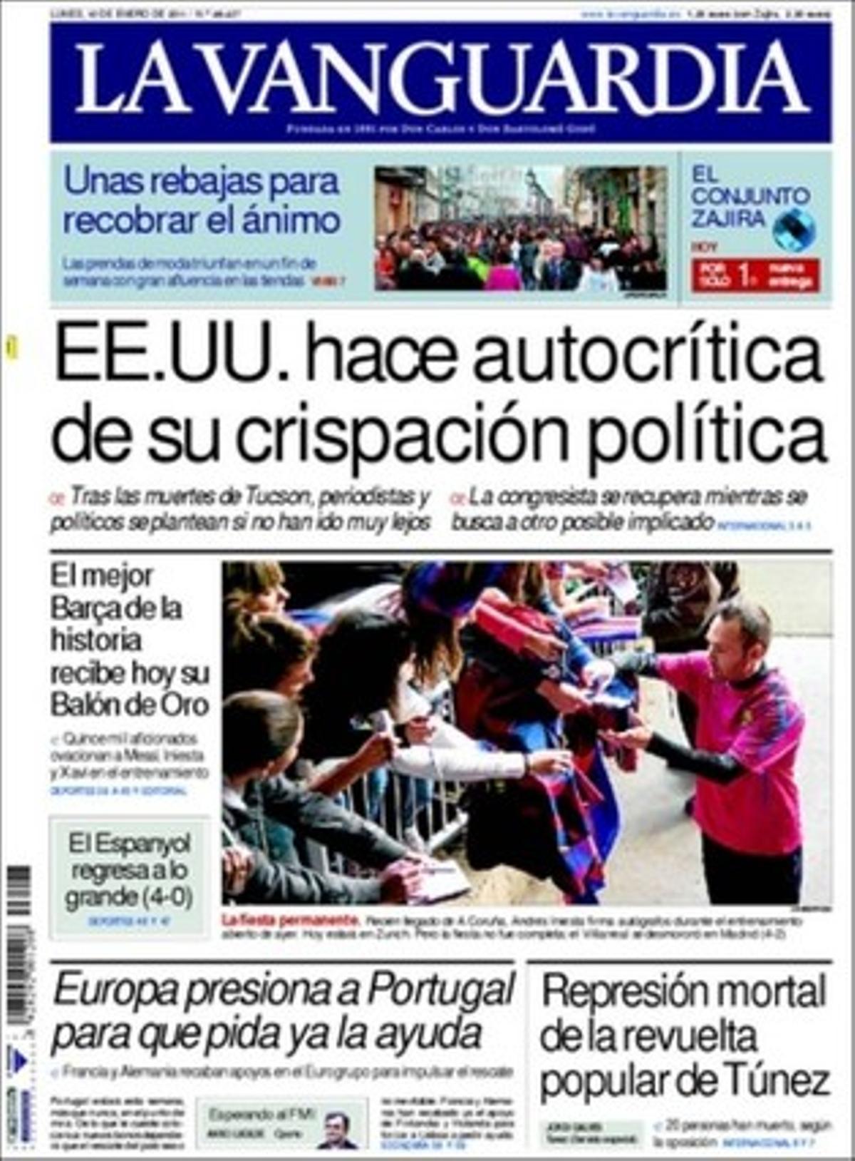 ’La Vanguardia’ dóna rellevància a dins al fet que Jordi Casas, senador d’UDC, serà el delegat de la Generalitat a Madrid, que el nunci Renzo Fratini demana als bisbes catalans que recolzin l’entrega d’art sacre a Aragó, i que l’Ajuntament de Barcelona posa en marxa alarmes sonores a les escales mecàniques.