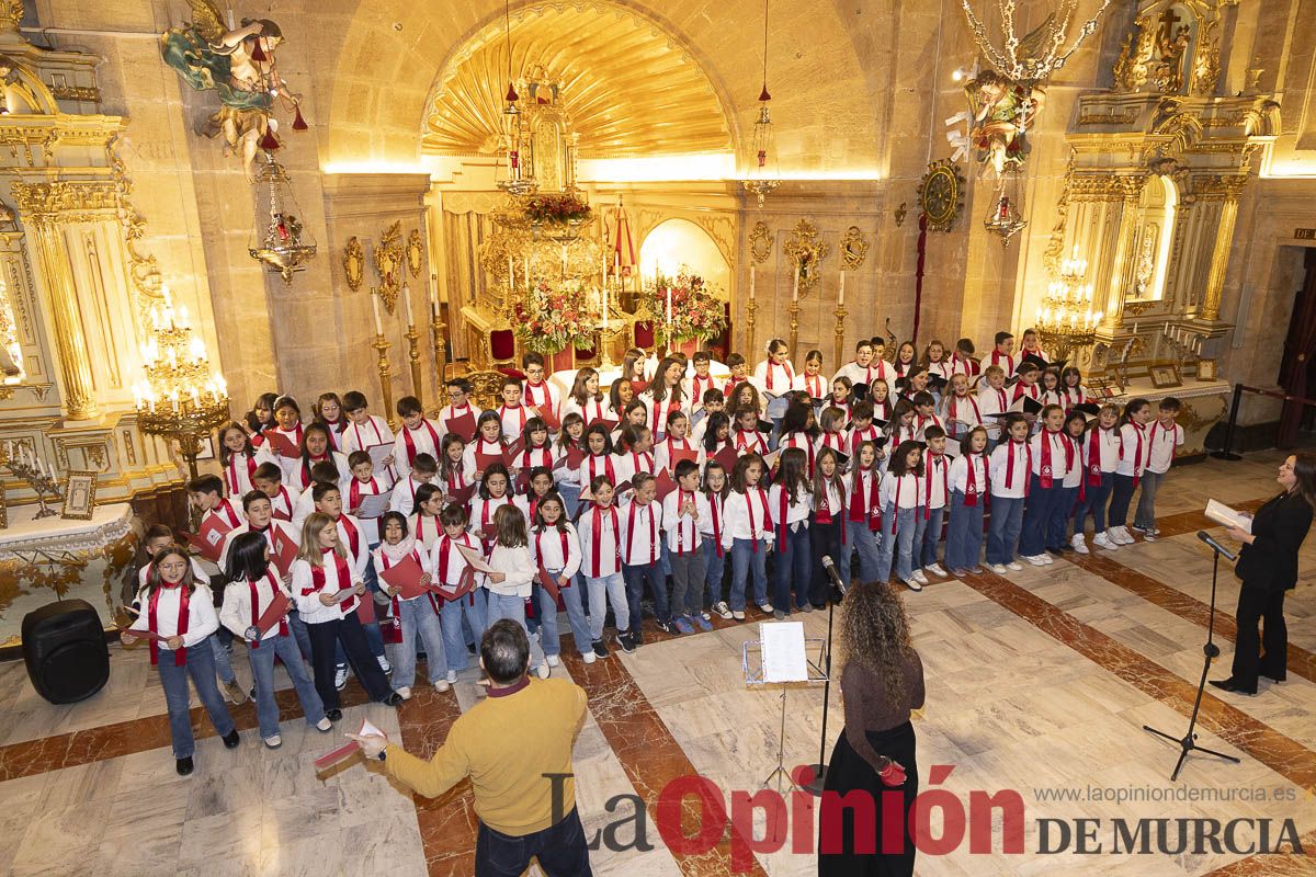 Así ha sido el concierto de Navidad protagonizado por los coros escolares de Caravaca en la Basílica de la Vera Cruz