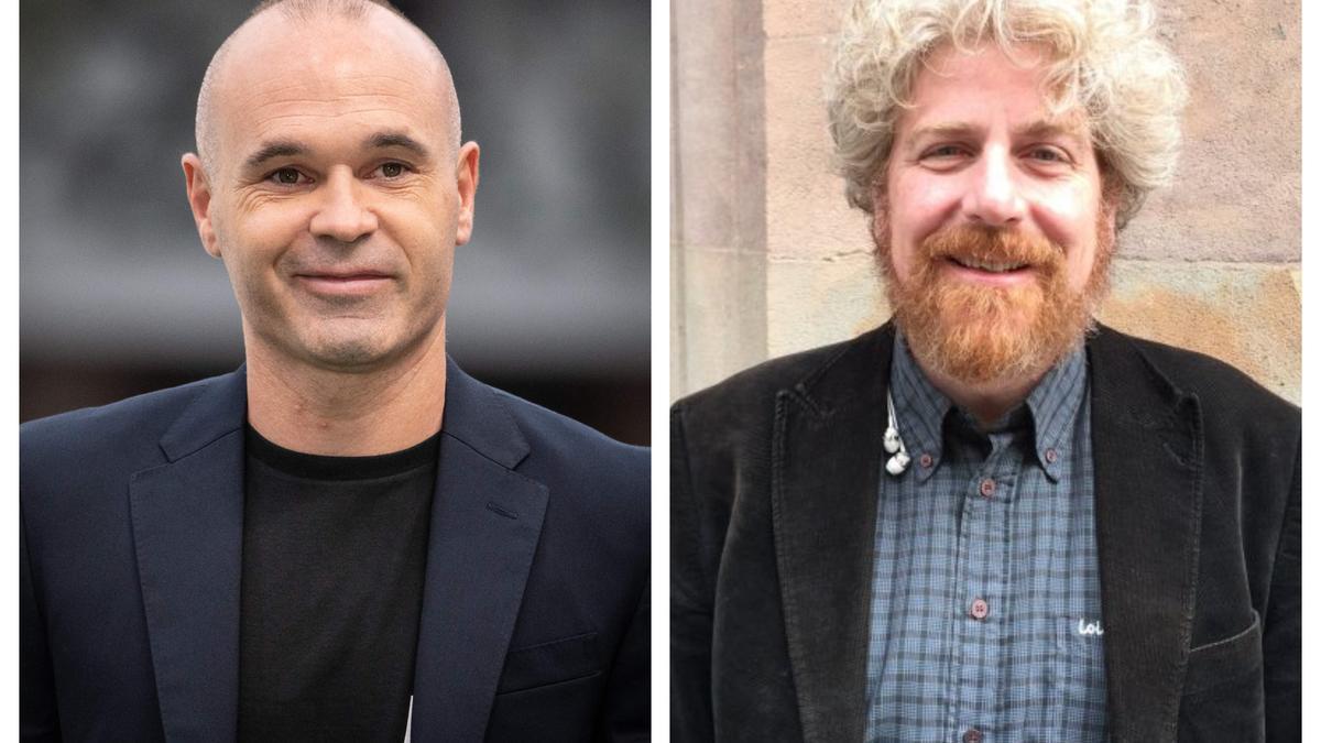 Andrés Iniesta, protagonista de 'La mente también juega', y Santi Giménez, autor de nos crecen los enanos.
