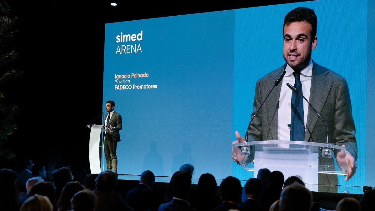 El presidente de Fadeco, Ignacio Peinado, en la inauguración del salón inmobiliario Simed de Málaga.