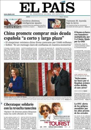 ’El País’ també ressalta en pàgines interiors que el vaixell palangrer capturat, el ’Vega 5’, navega cap al refugi pirata de l’Índic, que el PSOE prepara l’expulsió de l’exministre Antoni Asunción, i que el Ministeri d’Indústria intercedeix entre els sindicats i Nissan per salvar la fabricació del nou model a Espanya.