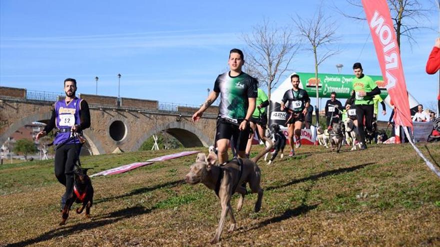 El parque del río acoge una mañana de carreras de enamorados y con perros