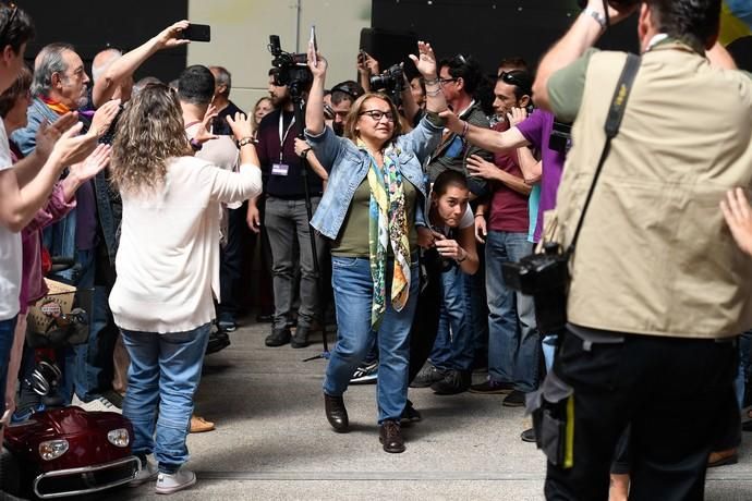 CANARIAS Y ECONOMIA. EDIFICIO MILLER. LAS PALMAS DE GRAN CANARIA. Mitin dePodemos con Irene Montero en el Edificio Elder del Parque Santa Catalina  | 31/03/2019 | Fotógrafo: Juan Carlos Castro