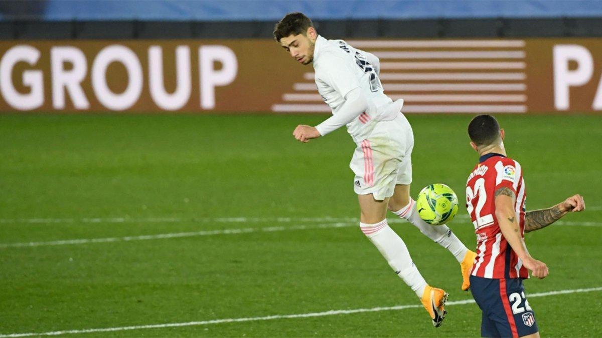 Fede Valverde jugó unos minutos en el derbi