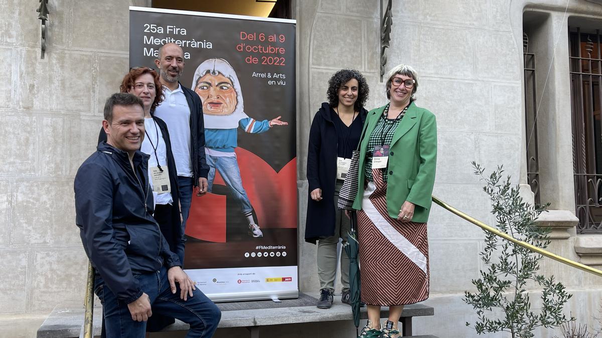 Jordi Fosas, Adelaida Moya, Marc Aloy (esquerra), Lídia Hinojo i Anna Crespo, aquesta tarda