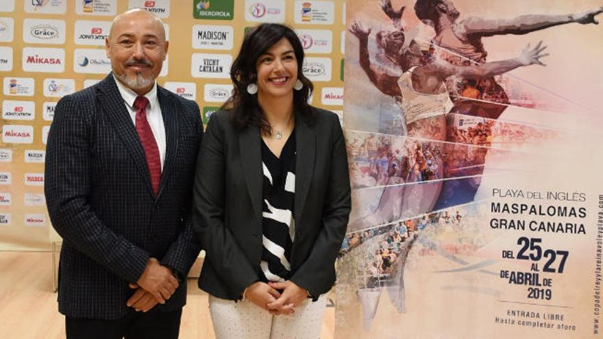 Roberto Martel y María José Rienda, secretaria de Estado para el Deporte, en la presentación el evento.