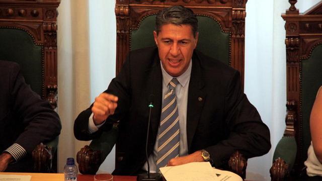 El alcalde de Badalona, Xavier Garcia Albiol, durante el pleno de este lunes.