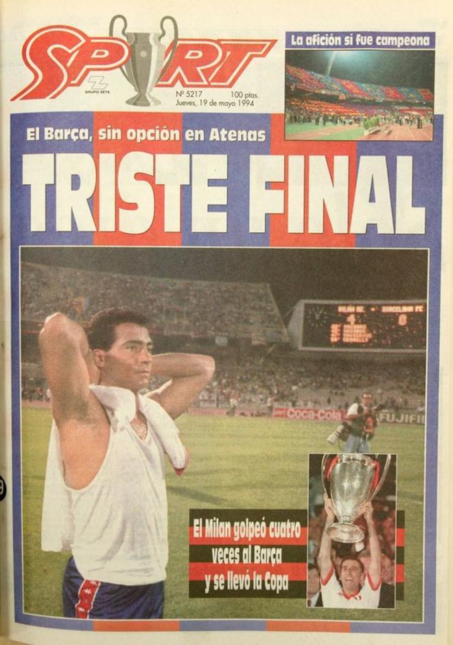 1994 - El Milán golea al Barcelona y se lleva la Champions