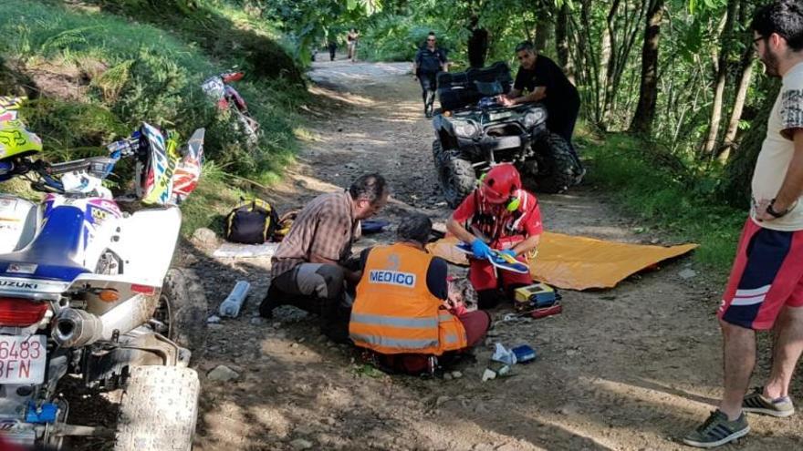 Herido un motorista en un accidente en Sobrescobio