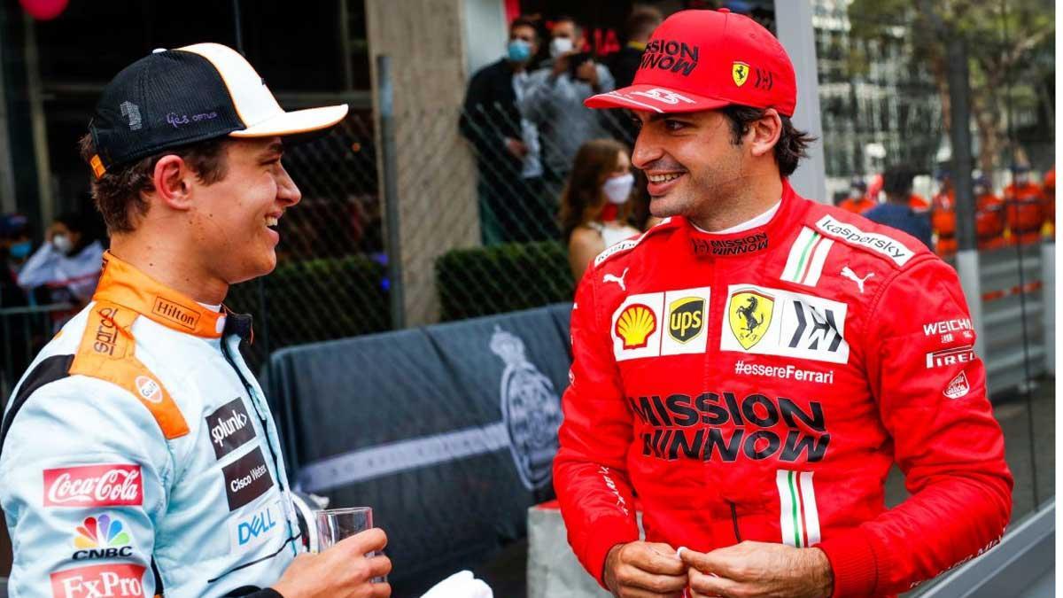 Norris y Sainz, que fueron compañeros en McLaren hace tres años, mantienen una excelente relación