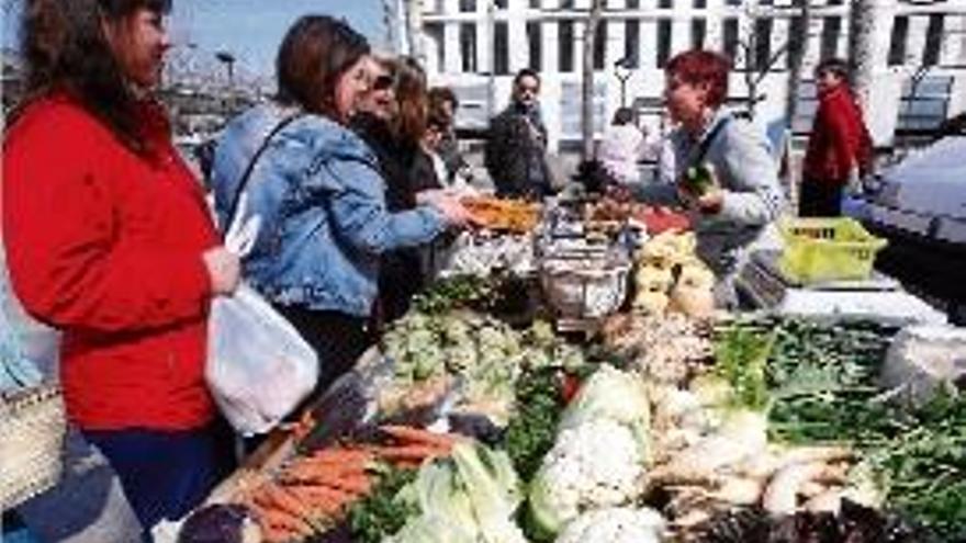 Una de les parades d&#039;Ecocabàs ahir al matí a l&#039;avinguda Ramon Folch.