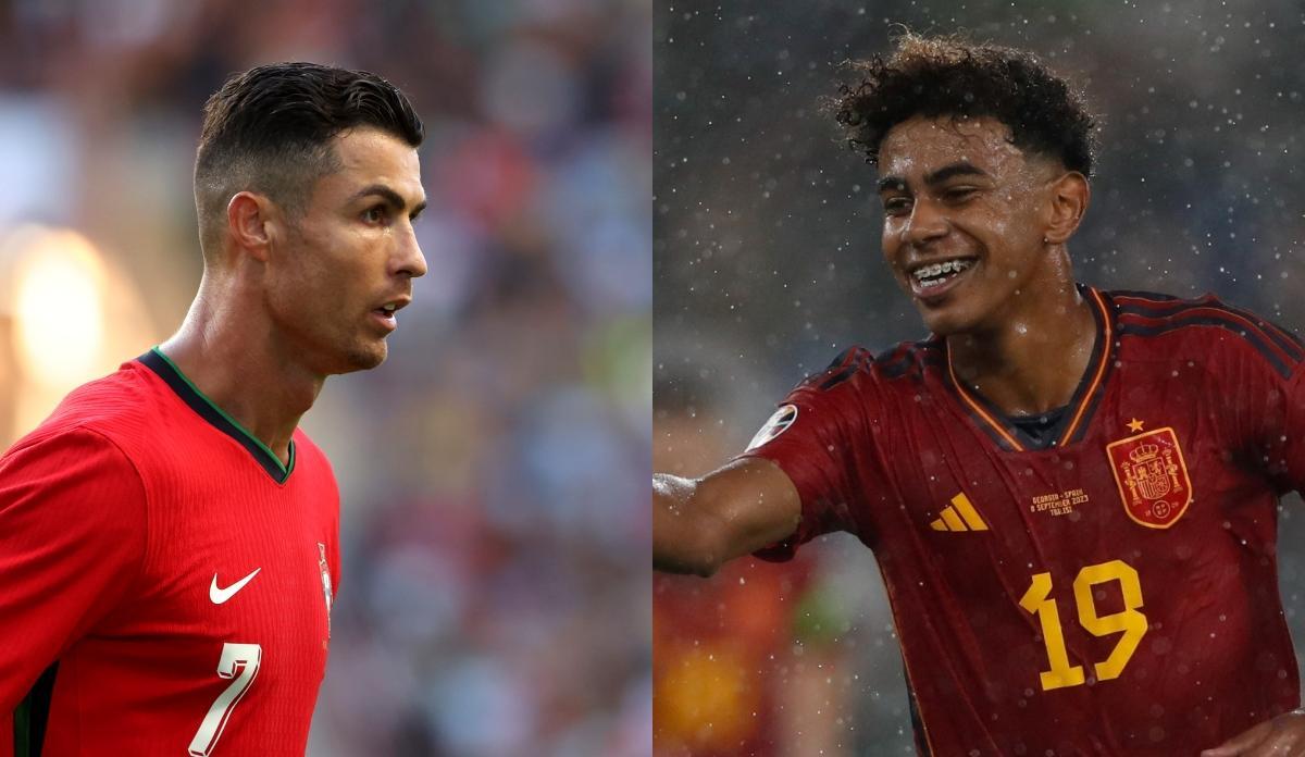 Cristiano Ronaldo y Lamine Yamal.