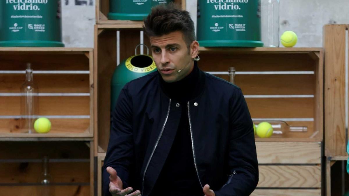 Piqué, durante el acto de presentación de la Davis